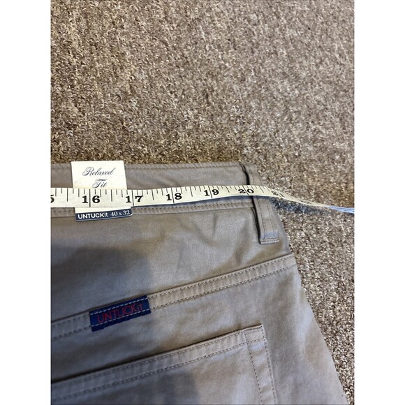 Untuckit Mens 40 x 32 Pants Grey Relaxed Fit Chino New Brand New With Tags - Picture 5 of 13